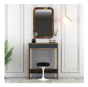 Toaletní stolek Logan 1 (antracit + ořech) (se zrcadlem)
