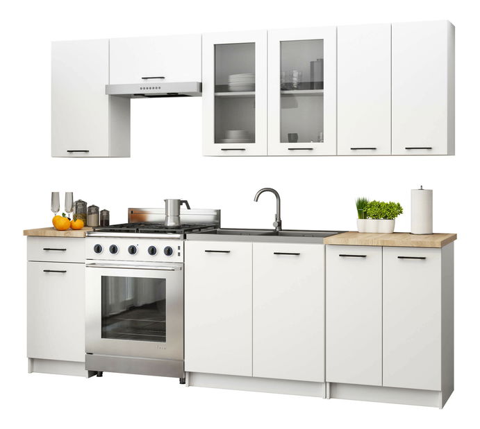 Horní kuchyňská vitrína Organo 720 (bílá)