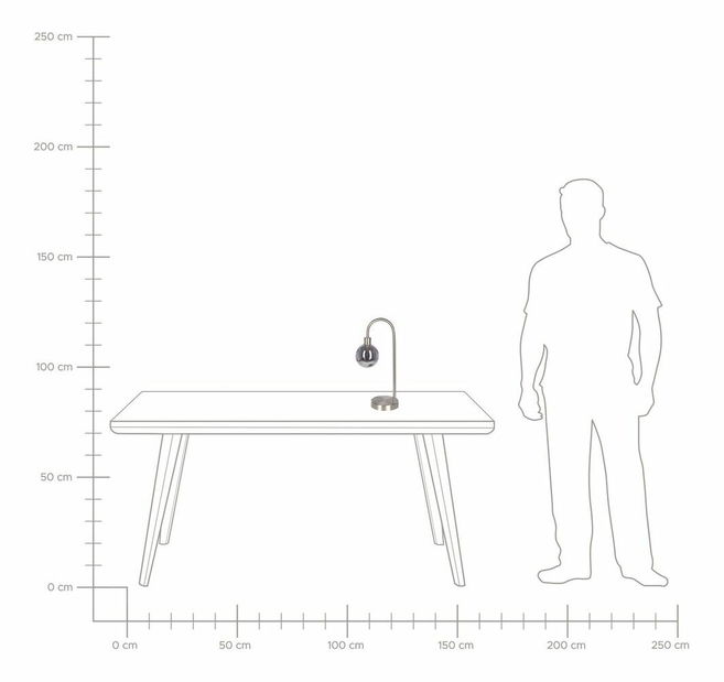 Stolní lampa Rams (stříbrná)