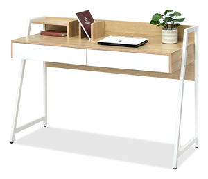 PC stolek Richiel (dub + bílá)