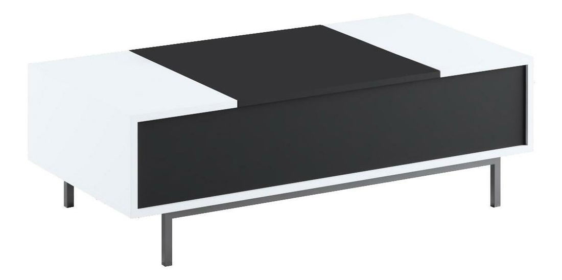 Konferenční stolek Flair 1 (černá + bílá + stříbrná)