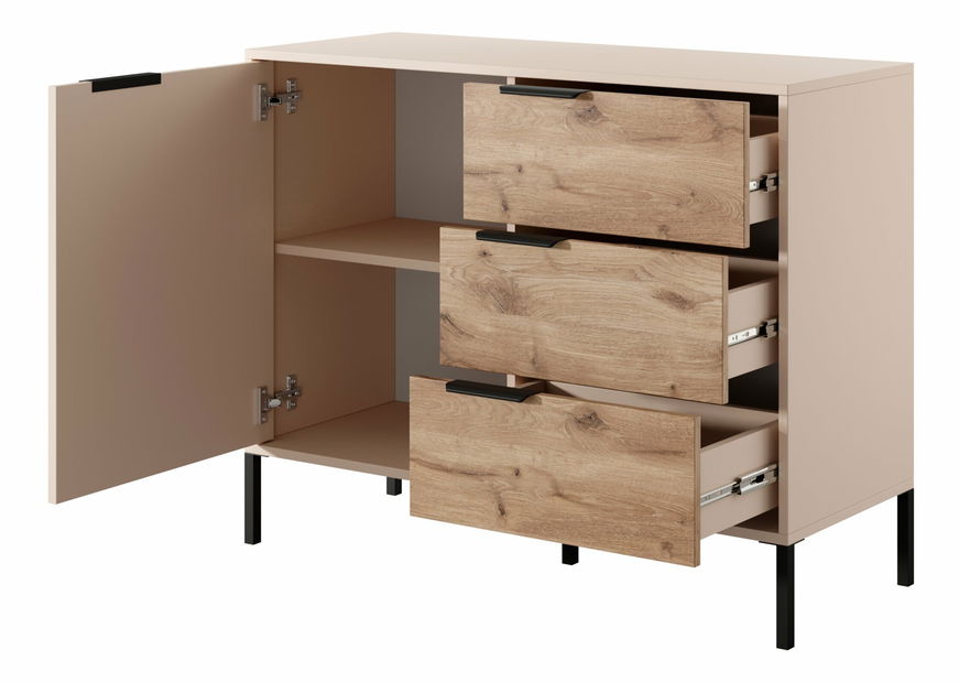 Komoda Rastafa D3S (dub vikingský + béžová)