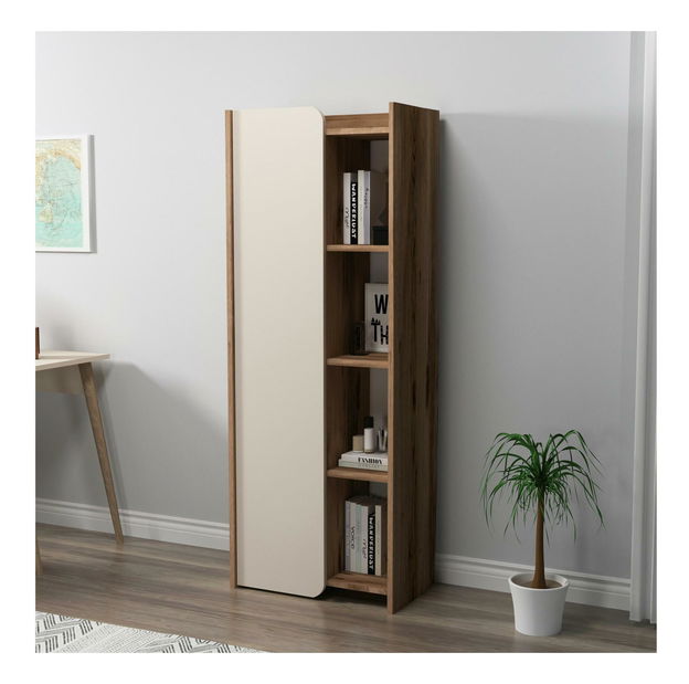 Regál Somimi 1 (ořech světlý + béžová)