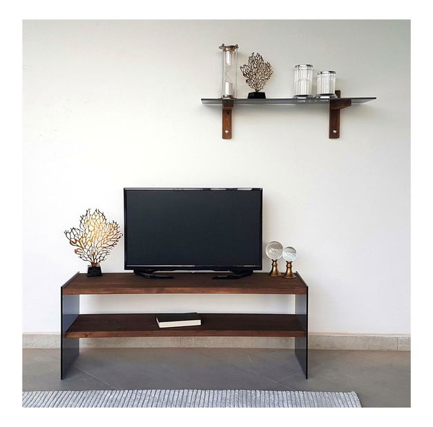 Obývací stěna Vamebo 3 (ořech + kouřová)