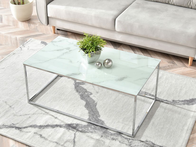 Konferenční stolek Bella Xl (bílá + chromová)