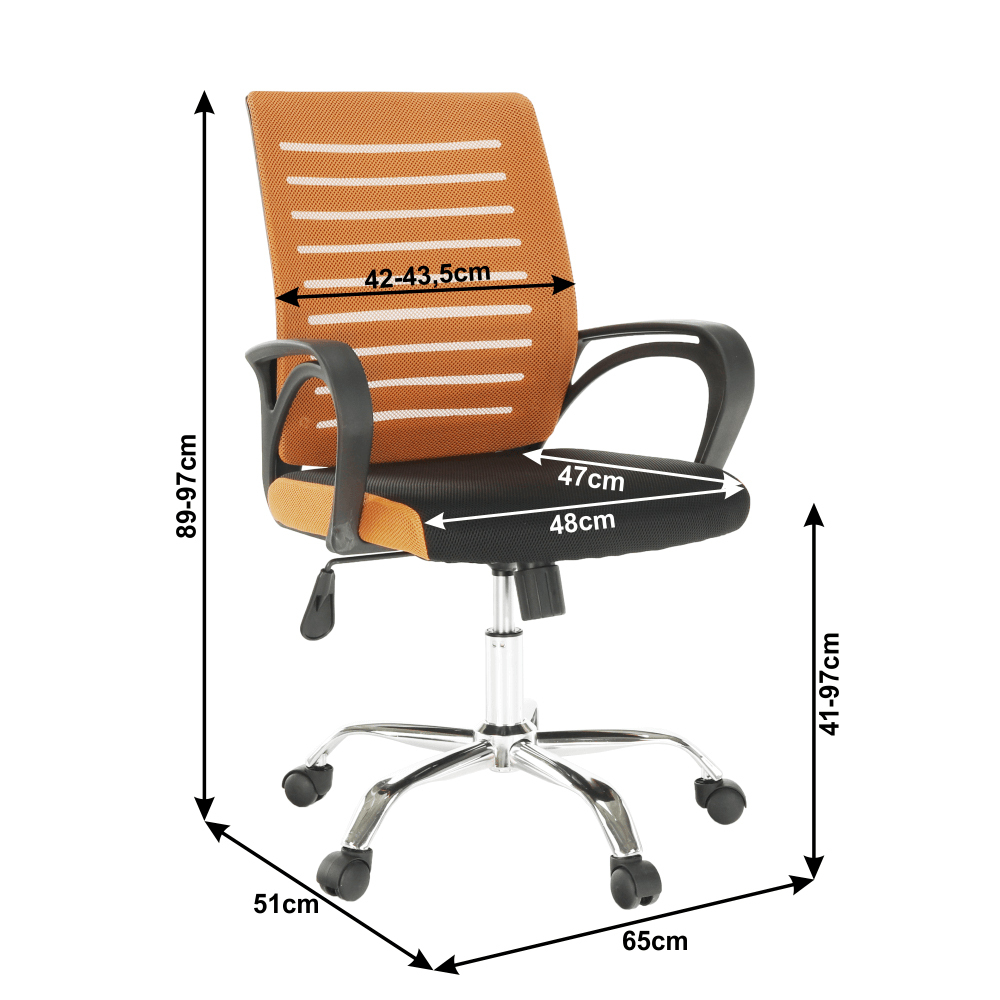 Kancelářská židle Lisabolla (oranžová + černá)