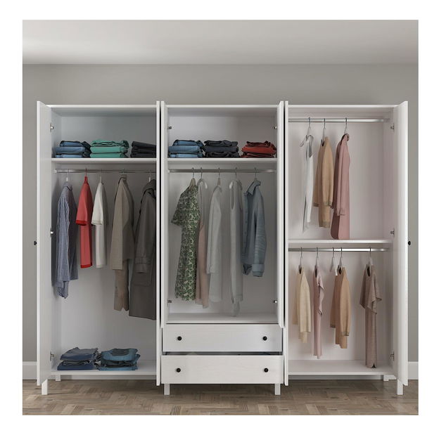 Šatní skříň Franc 76 (bílé dřevo)