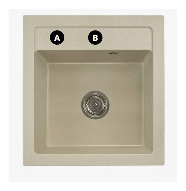 Kuchyňský dřez Borodus (bílá) (se 2 otvory pro baterii)