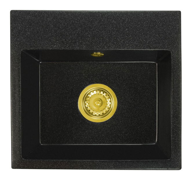 Kuchyňský dřez Donius (černá + textura) (s 1 otvorem pro baterii)