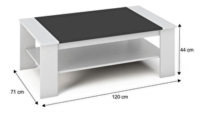 Konferenční stolek Quente (bílá + černá)