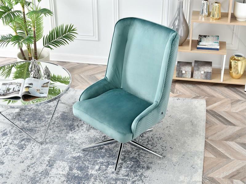 Křeslo Bilibo (tyrkysová + chromová)