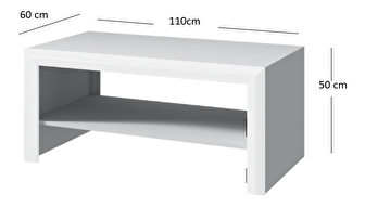 Konferenční stolek Wanetta (bílá lesklá)