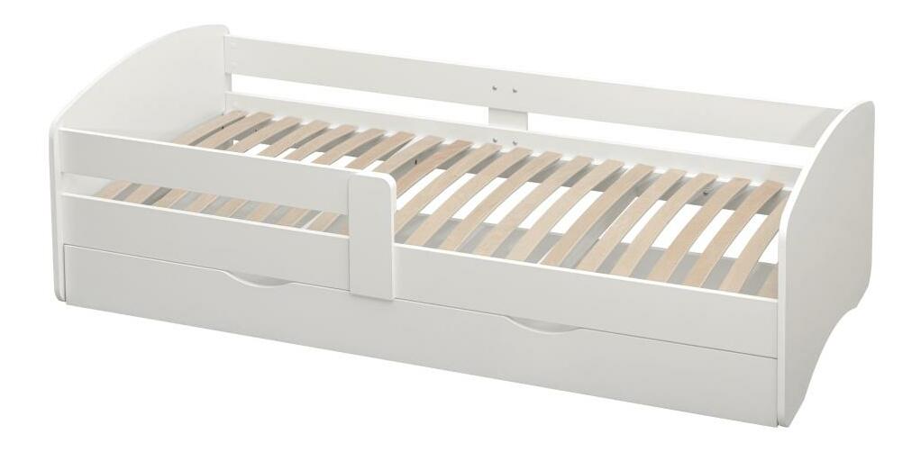Jednolůžková postel 80 cm Carecen (bílá) (s roštem) (s úl. prostorem)