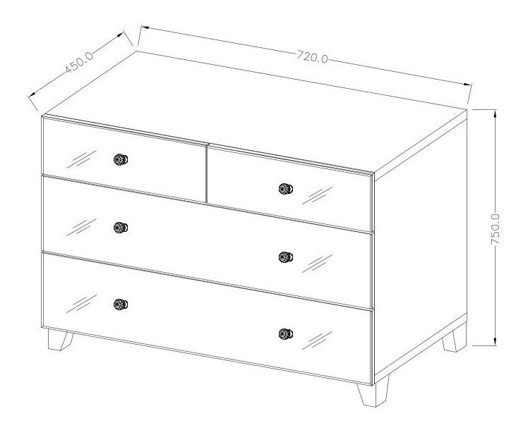 Komod skříň Belinda Typ 27 (šedá)