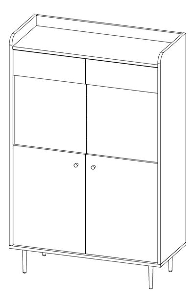 Vitrína Vasecta WIT90 (dub brandy castello)