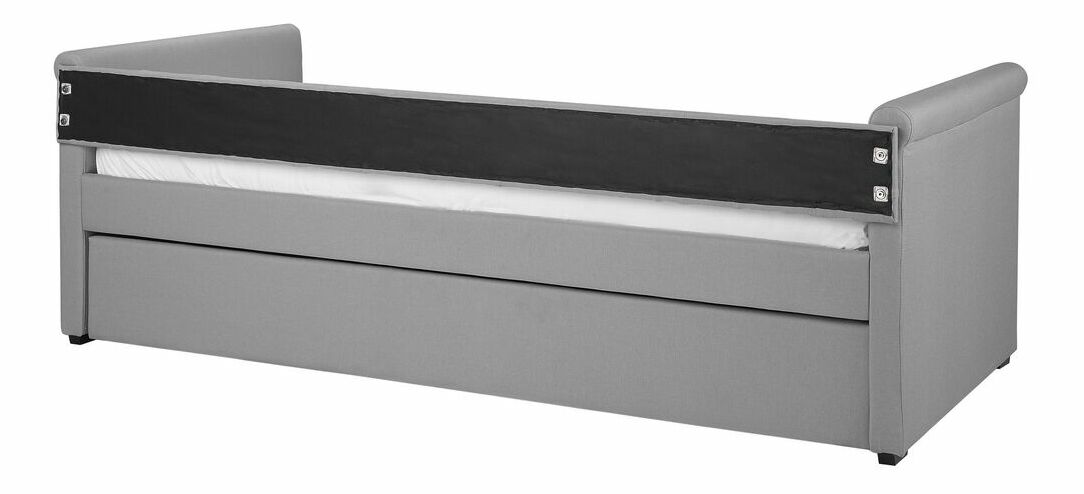 Jednolůžková postel 90 cm LISABON (polyester) (šedá) (s roštem)