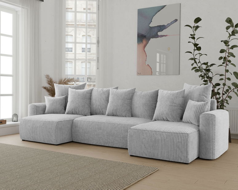 Rohová sedačka Denia U (světle šedá) (L)