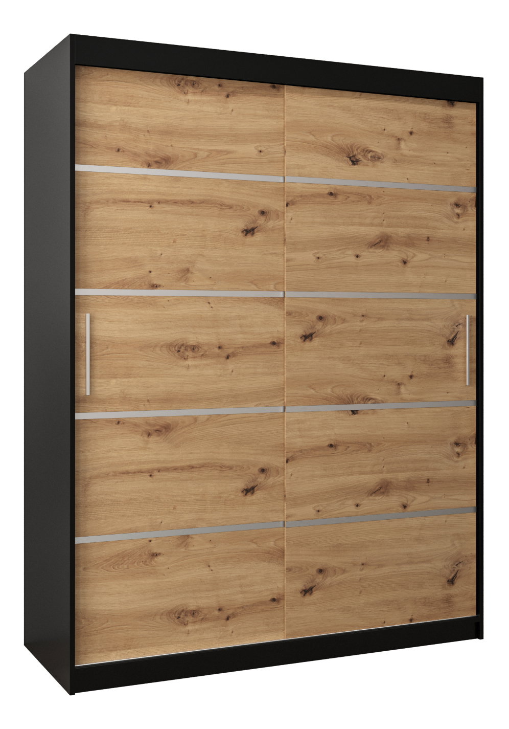 Šatní skříň 180 cm Verika 1 180 (černá + dub artisan)