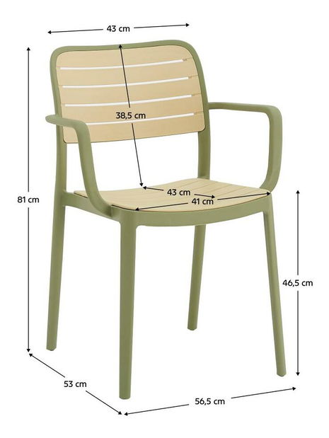Zahradní židle Kartos 2 (zelená + béžová)