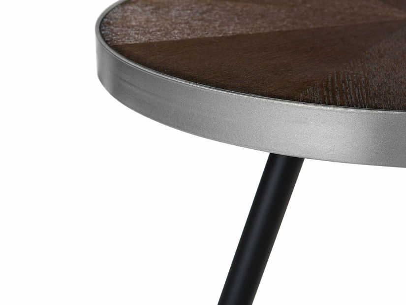 Konferenční stolek Renola (tmavé dřevo) (stříbrné nohy)