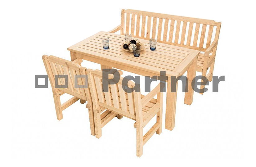 Zahradní sestava London 1+2+1 (Borovice masiv)