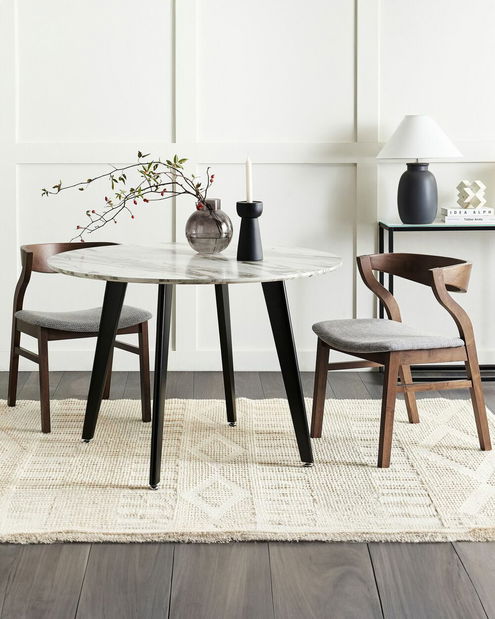 Set 2 ks jídelních židlí Marza (tmavé dřevo)