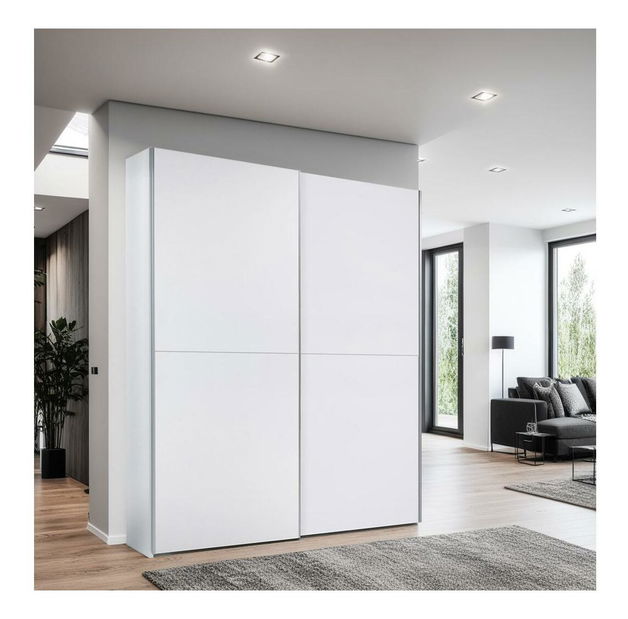 Šatní skříň s posuvnými dveřmi Tempah (bílá)