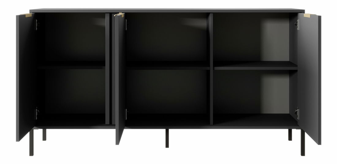 Skříňka Lyran 3D (antracit + zlatá)