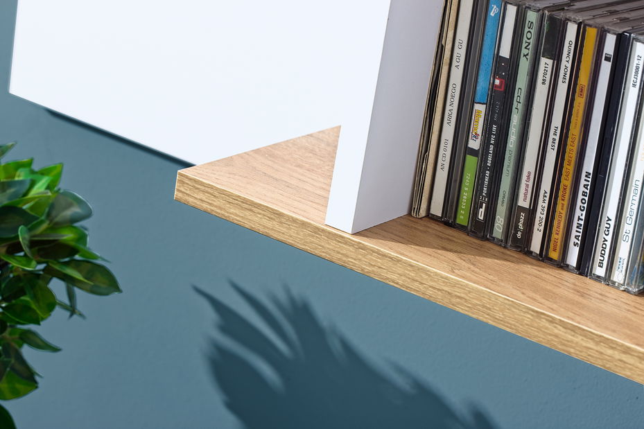 Jednolůžková postel 80 cm Lavendon L13 (s roštem) (dub nash + bilá)