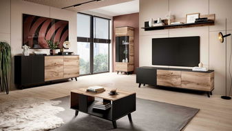 Obývací pokoj Ranae 2 (dub wotan + černá)