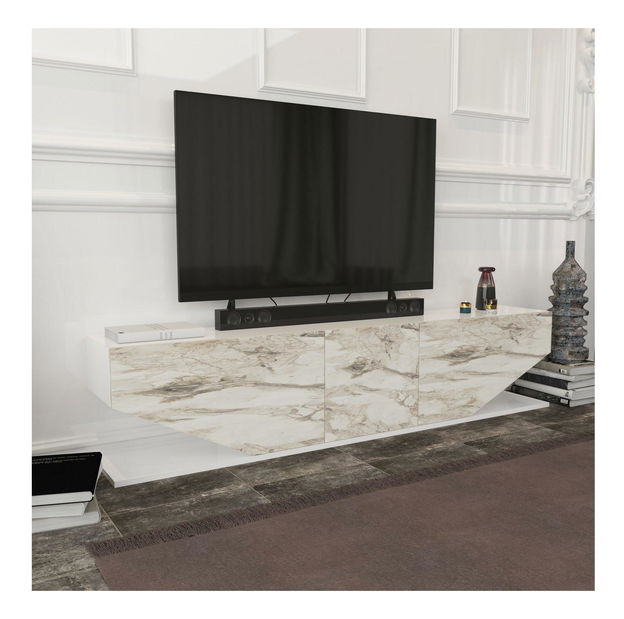 TV stolek/skříňka Ivonne 1 (bílý mramor)