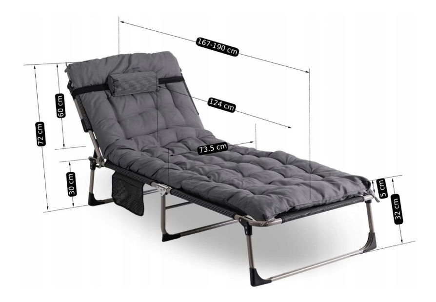 Zahradní lehátko Venden (šedá)