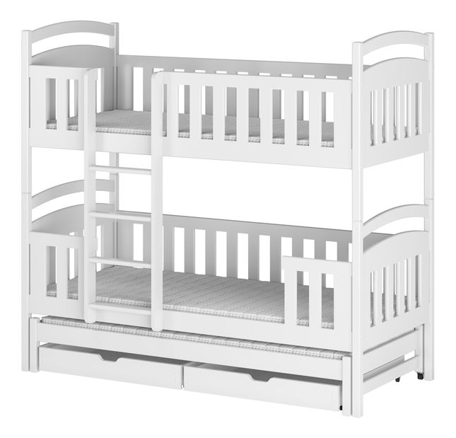 Dětská postel 90 cm LEON (s roštem a úl. prostorem) (bílá)