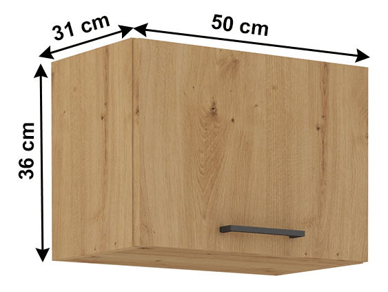 Horní kuchyňská skříňka Meriel 50 GU-36 1F (dub artisan)
