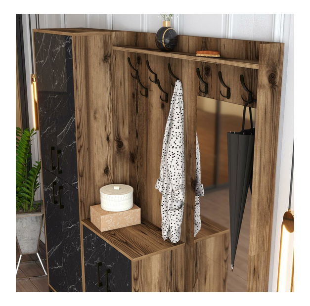 Předsíňová stěna Betina ABC (ořech + černá)