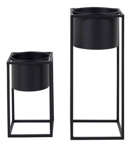 Set 2 ks květináčů Mvalina (černá)