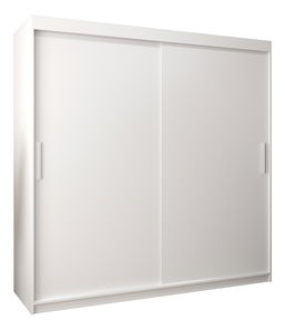 Šatní skříň 200 cm Toki (Bílá matná + Bílá matná)