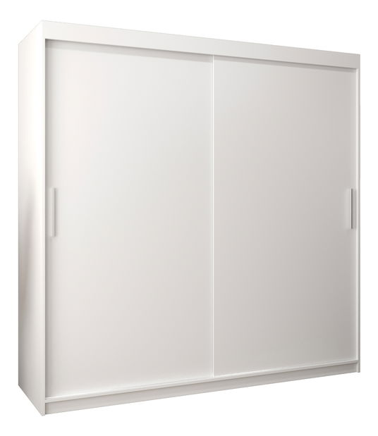 Šatní skříň 200 cm Toki (Bílá matná + Bílá matná)