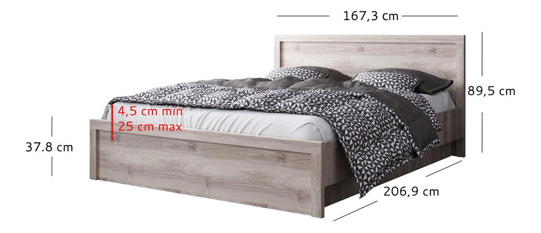 Manželská postel 160 cm Jolene (kaštan nairobi) (s roštem)