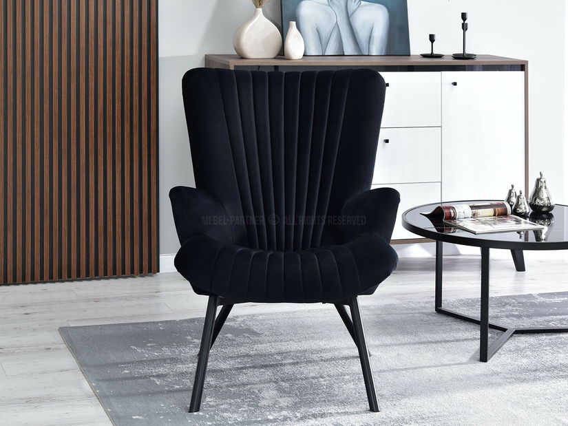 Designové křeslo Lanzaris (černá + zlatá)