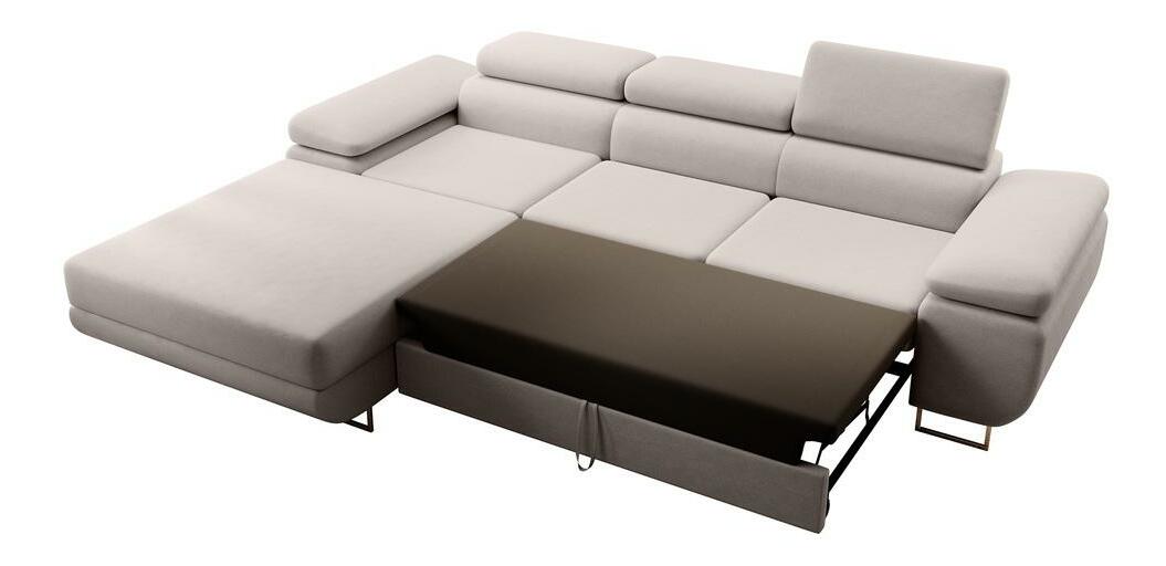 Rohová sedací souprava Grande (L) (bílá + chromová)