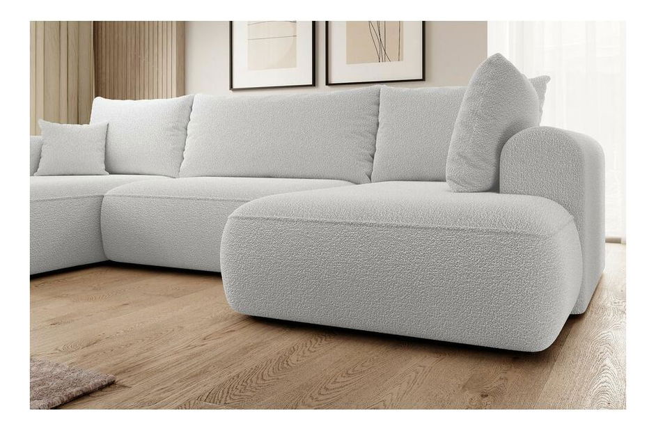 Rohová sedací souprava ve tvaru U Olivo U (P) (světle šedá + černá)