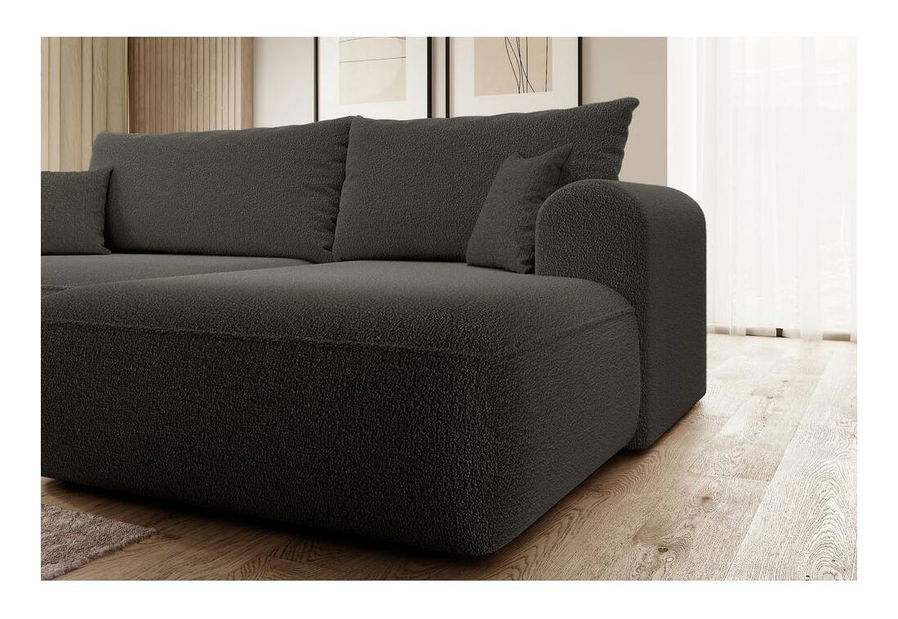 Rohová sedací souprava Olivo I (P) (tmavě šedá + černá)