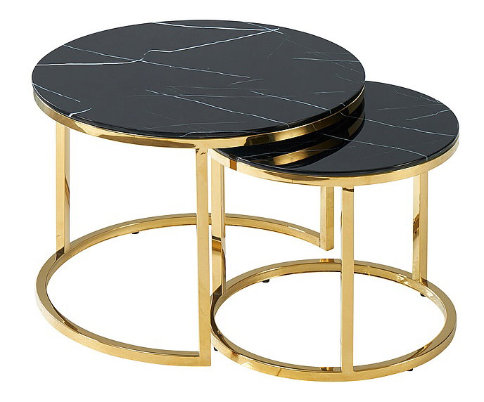 Konferenční stolek May (mramor + zlatá)