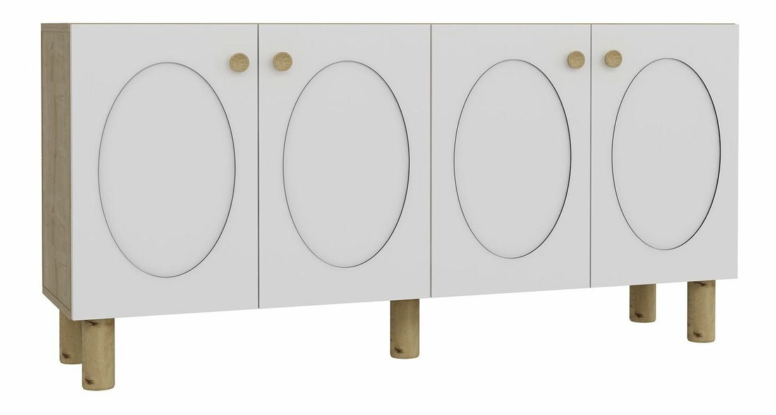 Komoda Elisondo (dub safírový + bílá)