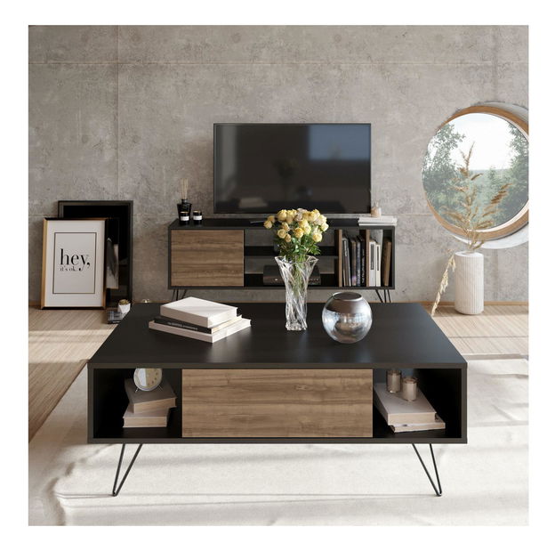 Konferenční stolek Mistique (černá + ořech)