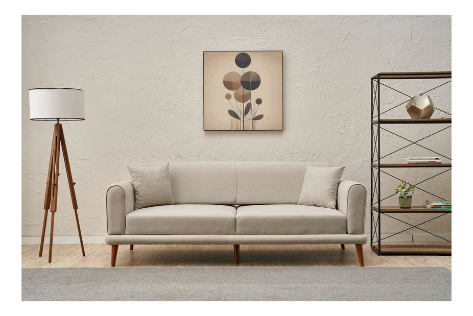 Pohovka trojsedačka Sorenella (krémová + ořech)