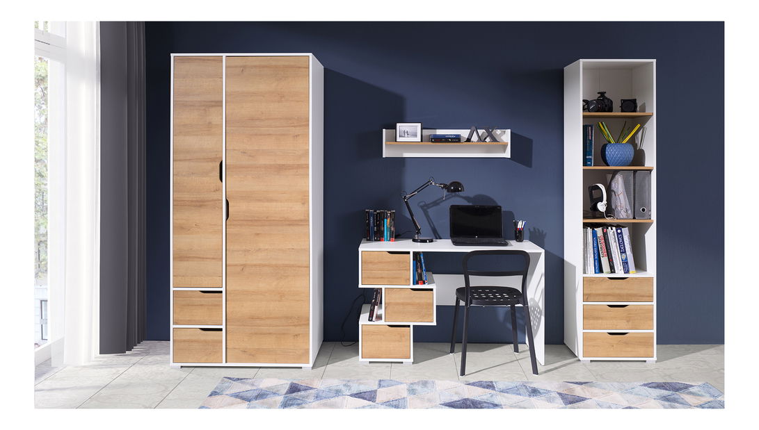 Polička Iweta POL (grafit + bílá matná)