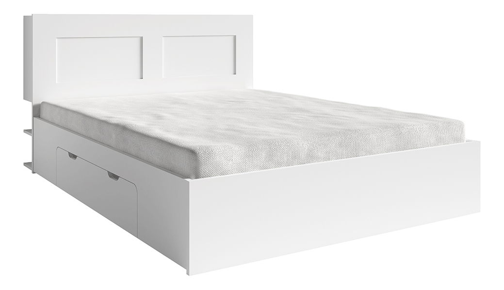 Manželská postel 160 cm Raloma (bílá) (s úl. prostorem)
