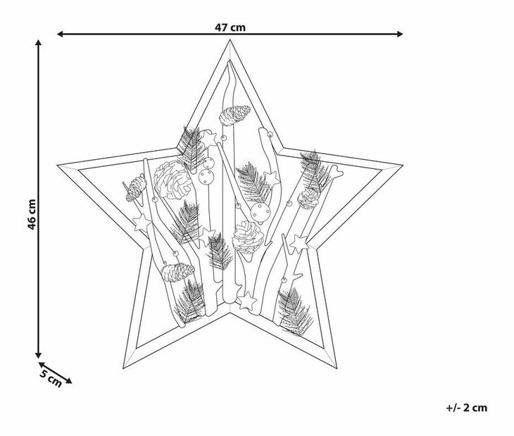 Vánoční dekorace Daca (tmavé dřevo) (s osvětlením)